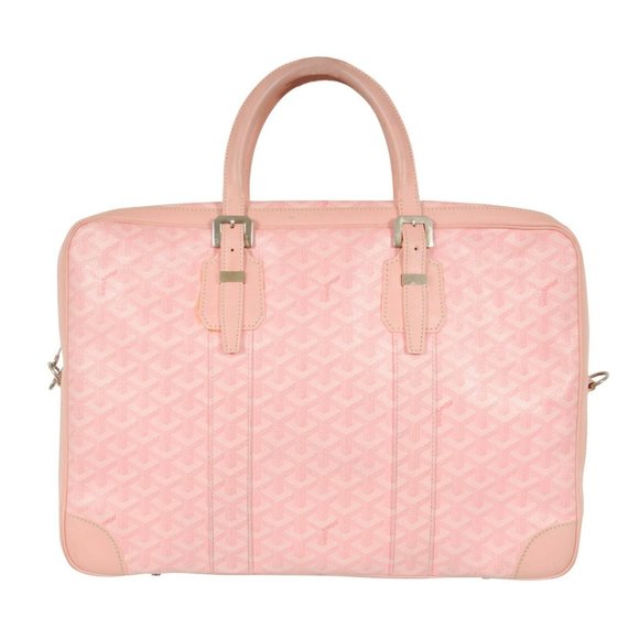 Goyard Ambassade MM Pink Zip Briefcase Laptop Computer Travel Shoulder Handbag - Picture 2 of 15